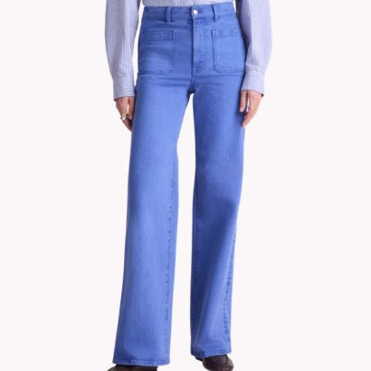 light blue wide leg pants