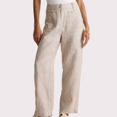 oatmeal linen pants