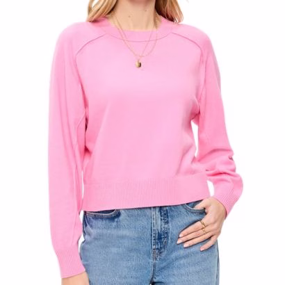 pink crew neck sweater