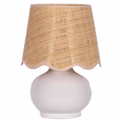 rattan beside table lamp