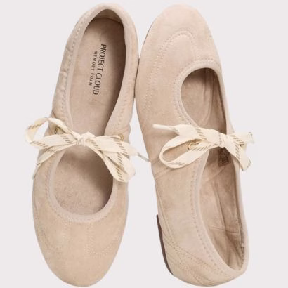 tan mary jane ballet flats