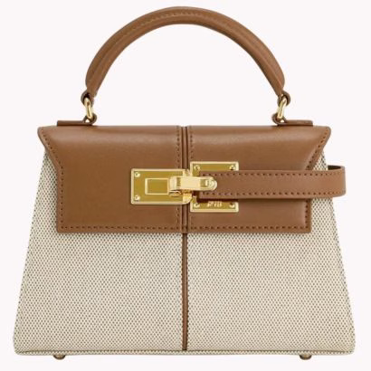 tan top handle satchel