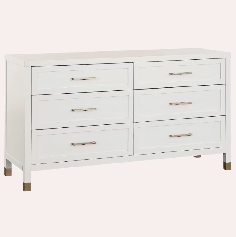 white six drawer dresser