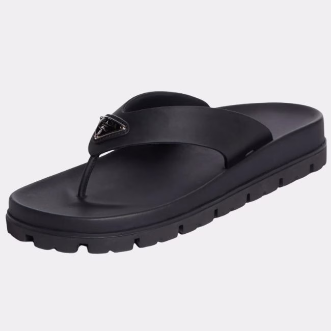 black lug sole flip flops