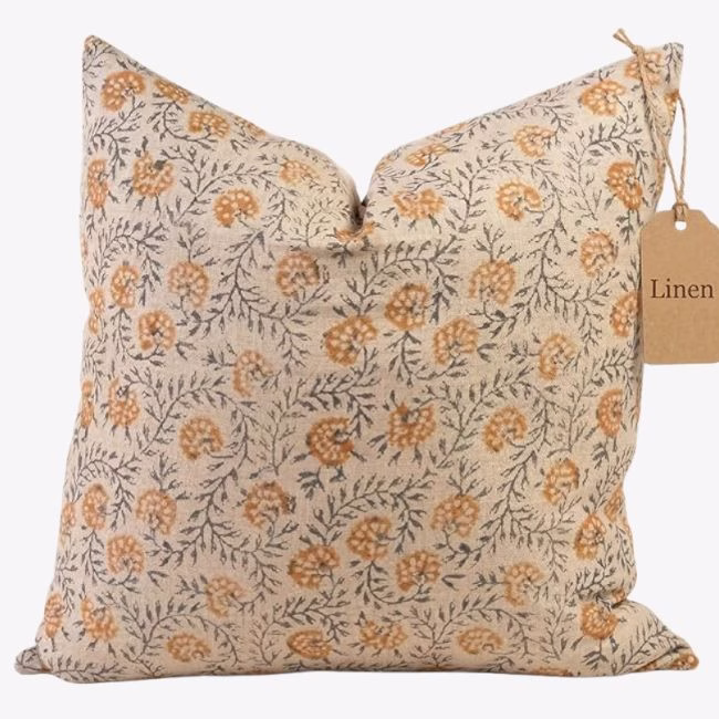 block print pillow cover