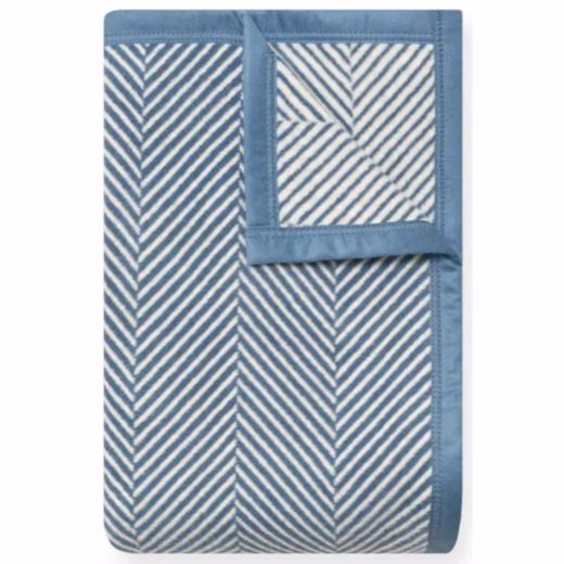 blue herringbone blanket