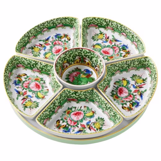 floral lazy susan round serving platter