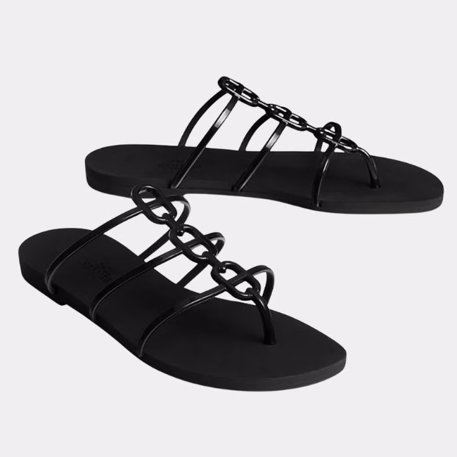 hermes black mykonos sandal