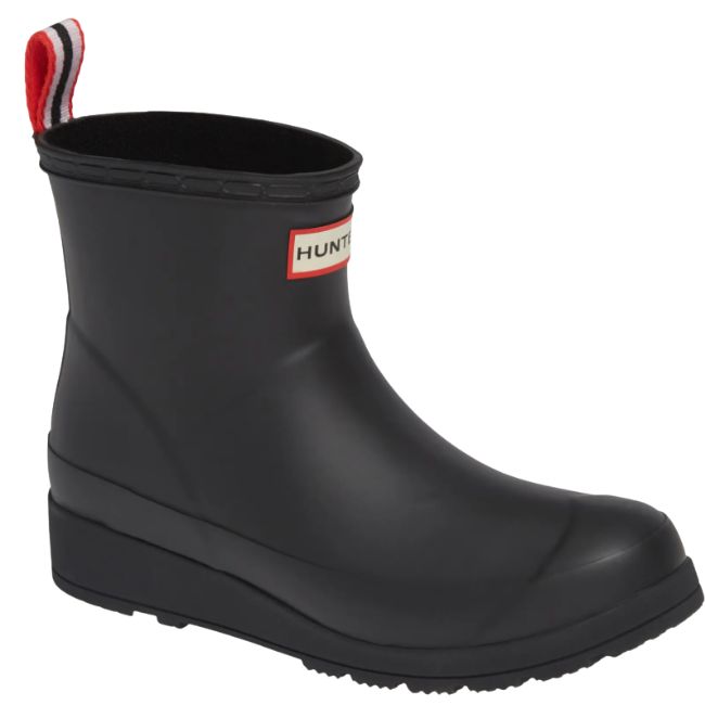 hunter black short rain boots