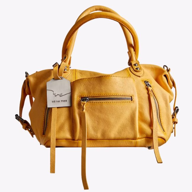 leather yellow tote bag