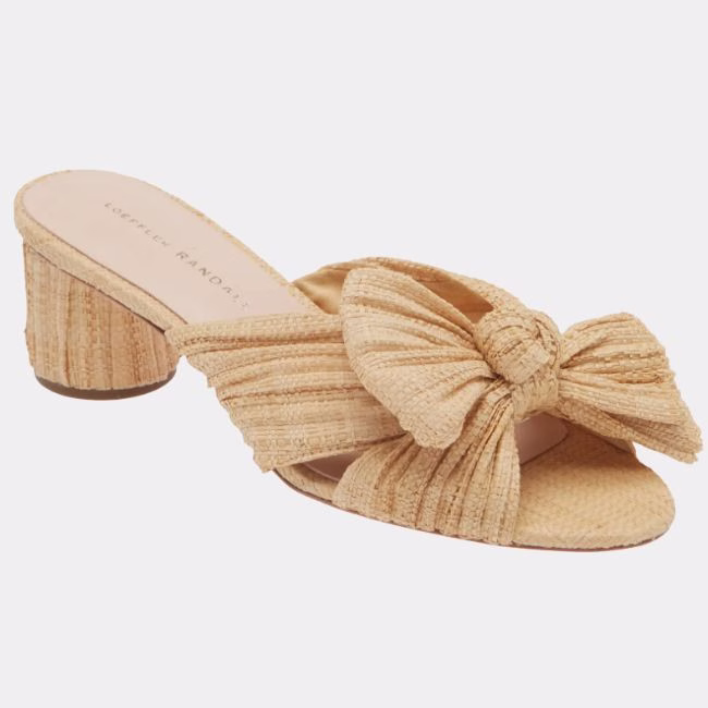 loeffler randall raffia bow slide sandal