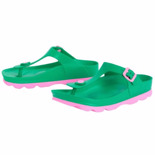 pink and green sandals
