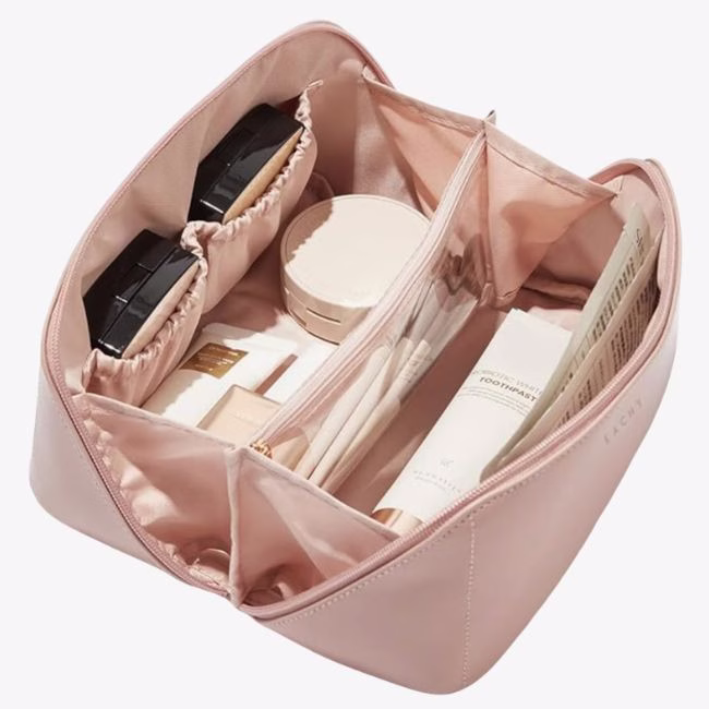 pink travel make up bag
