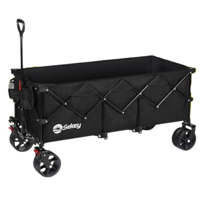 rolling black collapsible wagon