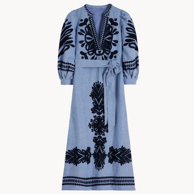 Boden Octavia Blue Midi Dress