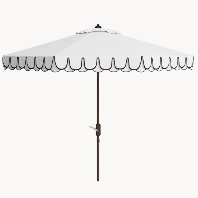 Iago Scalloped white and blue umbrella