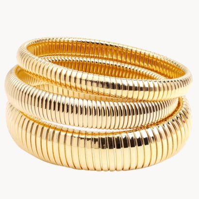elastic gold bangle set