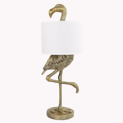 flamingo brass lamp