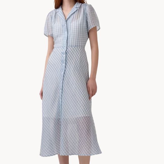 gap sheer midi shirt dress