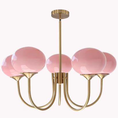 pink modern globe pendant chandelier