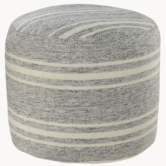 pottery barn striped outdoor pouf