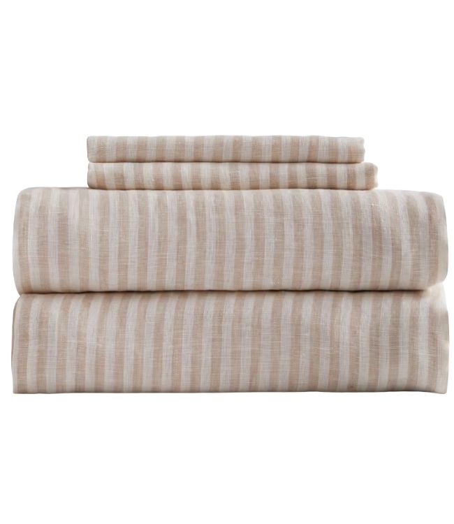 quince linen striped sheets