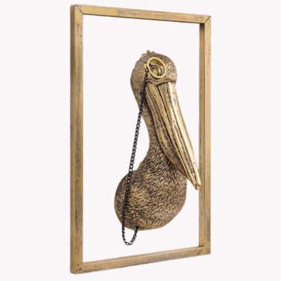 vintage gold resin animal head wall hanging