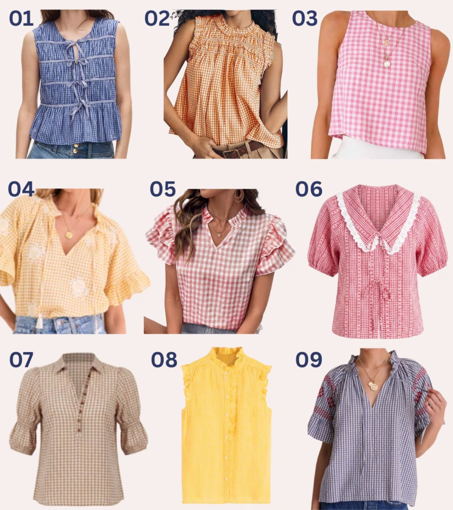 Gingham Tops and Blouses for Summer