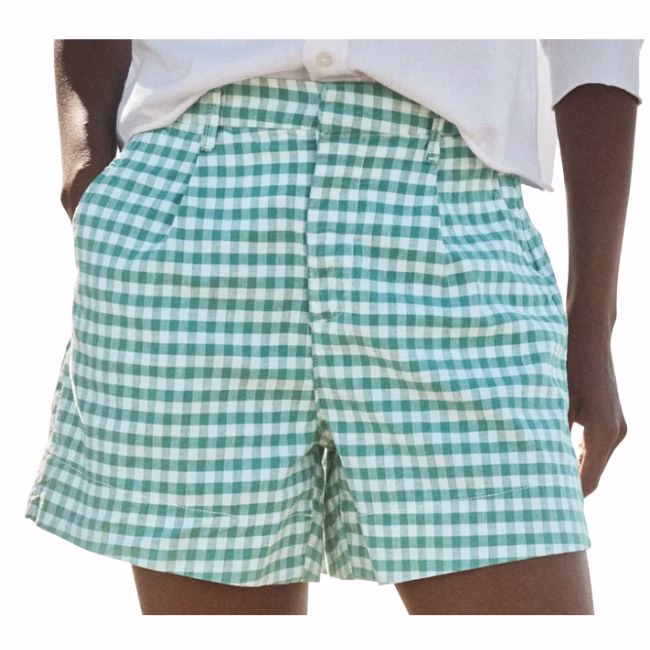 Green Gingham Shorts