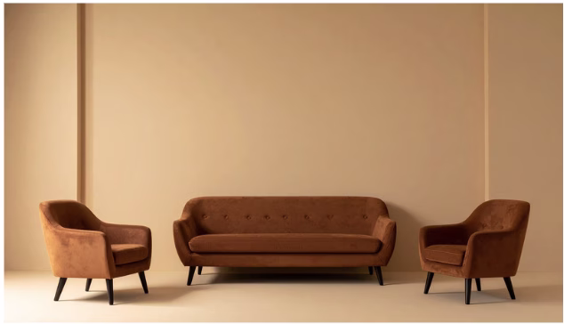 matching furniture set in brown