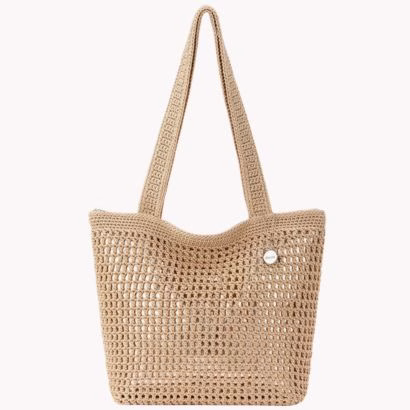 The Sak Woven Crochet bag similar to the clare v. beach tote