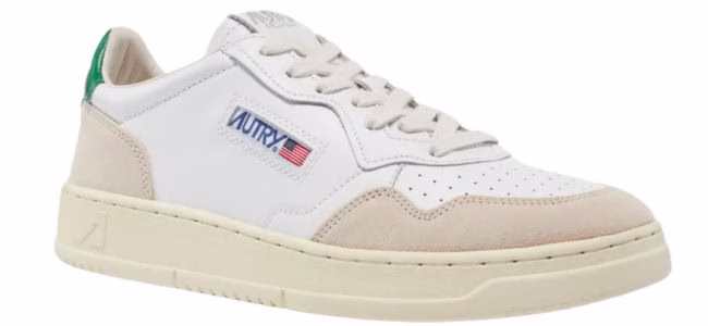 autry medalist white and tan sneakers