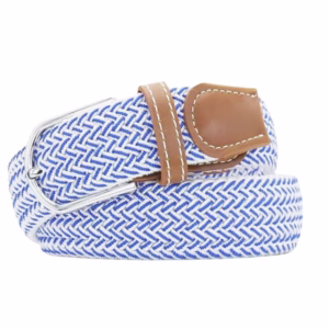 blue and white woven belt