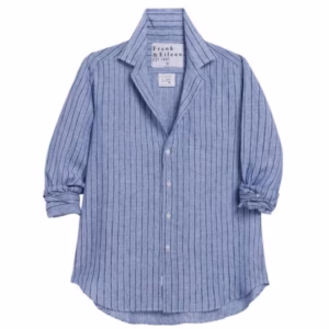 blue striped button down