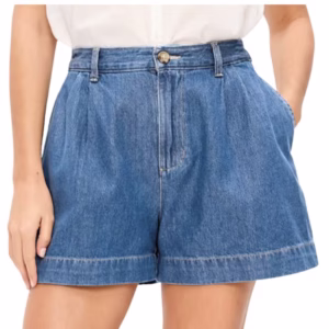 cinched waist jean shorts