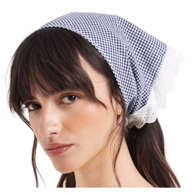 gingham head scarf