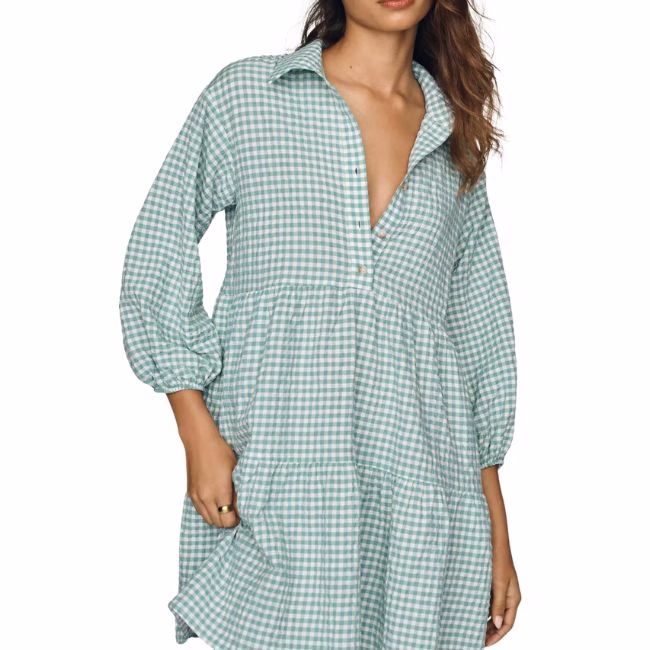 gingham shirt dress
