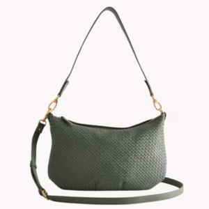 italian leather woven crossbody shoulder bag clare v. dupe