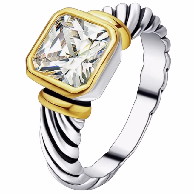 jewel cable two tone ring david yurman dupe