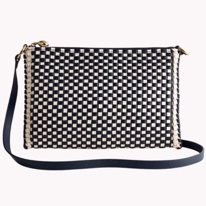 madewell signature woven black and white checkered bag clare v. lookalike