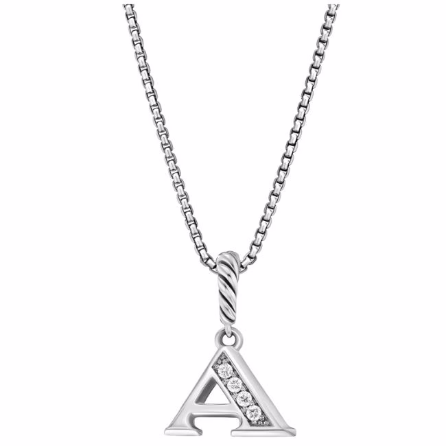 pave initial pendant necklace