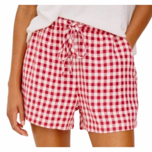 red gingham shorts