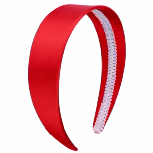 red satin headband