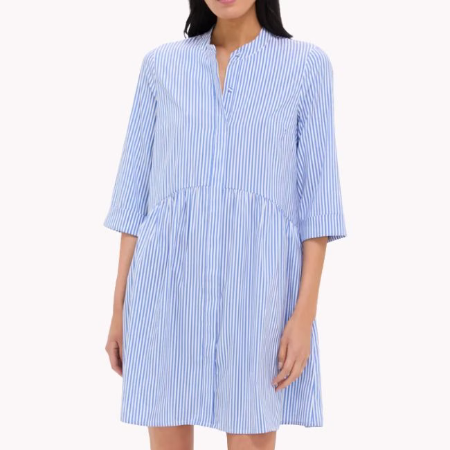 tuckernuck royal shirt dress in blue and white