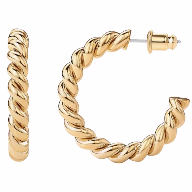 twisted gold hoop earrings david yurman lookalikes