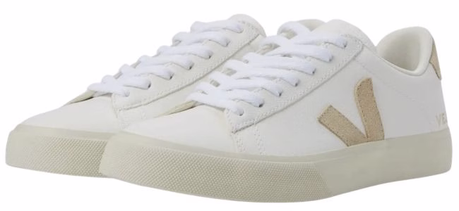 veja campo sneakers in white and tan