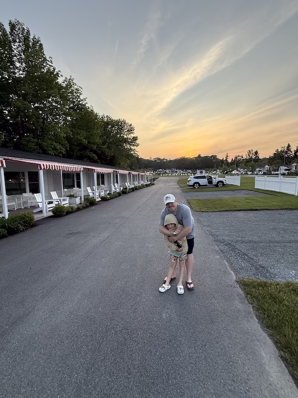 walking to dinner from the salt cottages in bar harbor