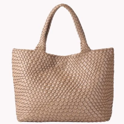 woven top handle shoulder bag clare v. lookalike dupe