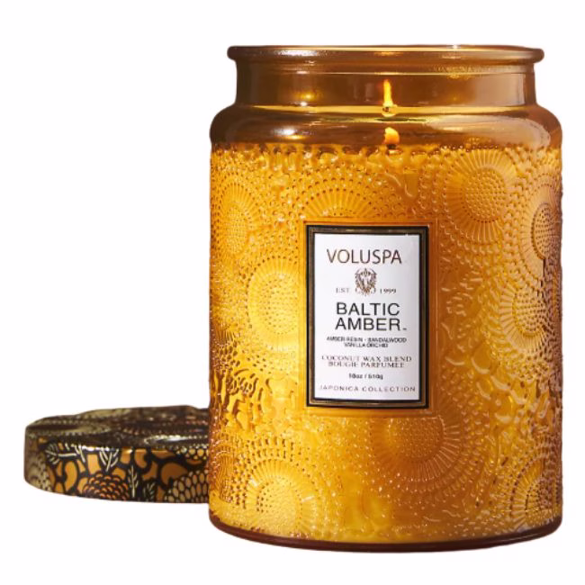 amber colored candle