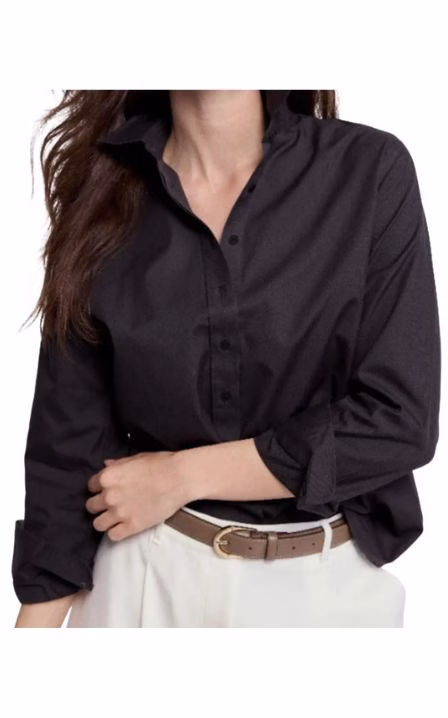 black no iron button down boyfriend shirt